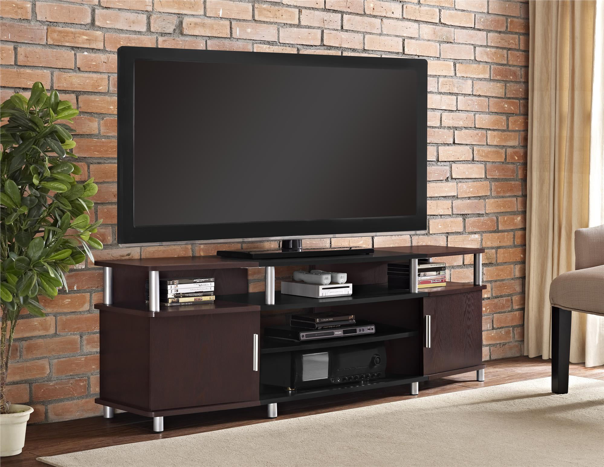 Ameriwood Home Carson TV Stand for TVs up to 70″. Cherry