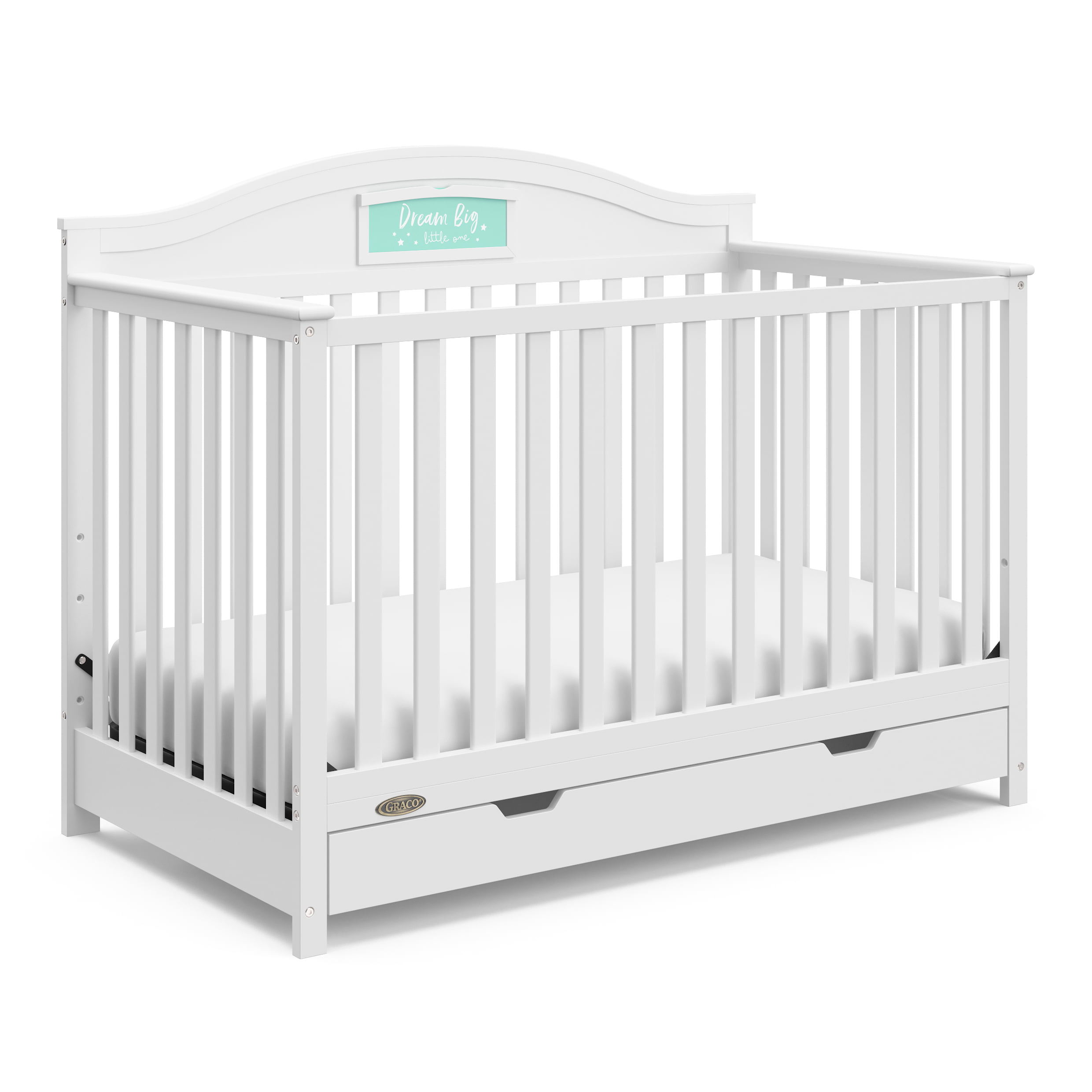 Graco Story 5-in-1 Convertible Baby Crib with Drawer. White
