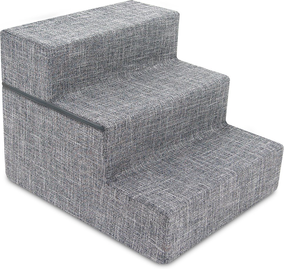 Best Pet Supplies Linen Covered Foam Foldable Cat & Dog Stairs