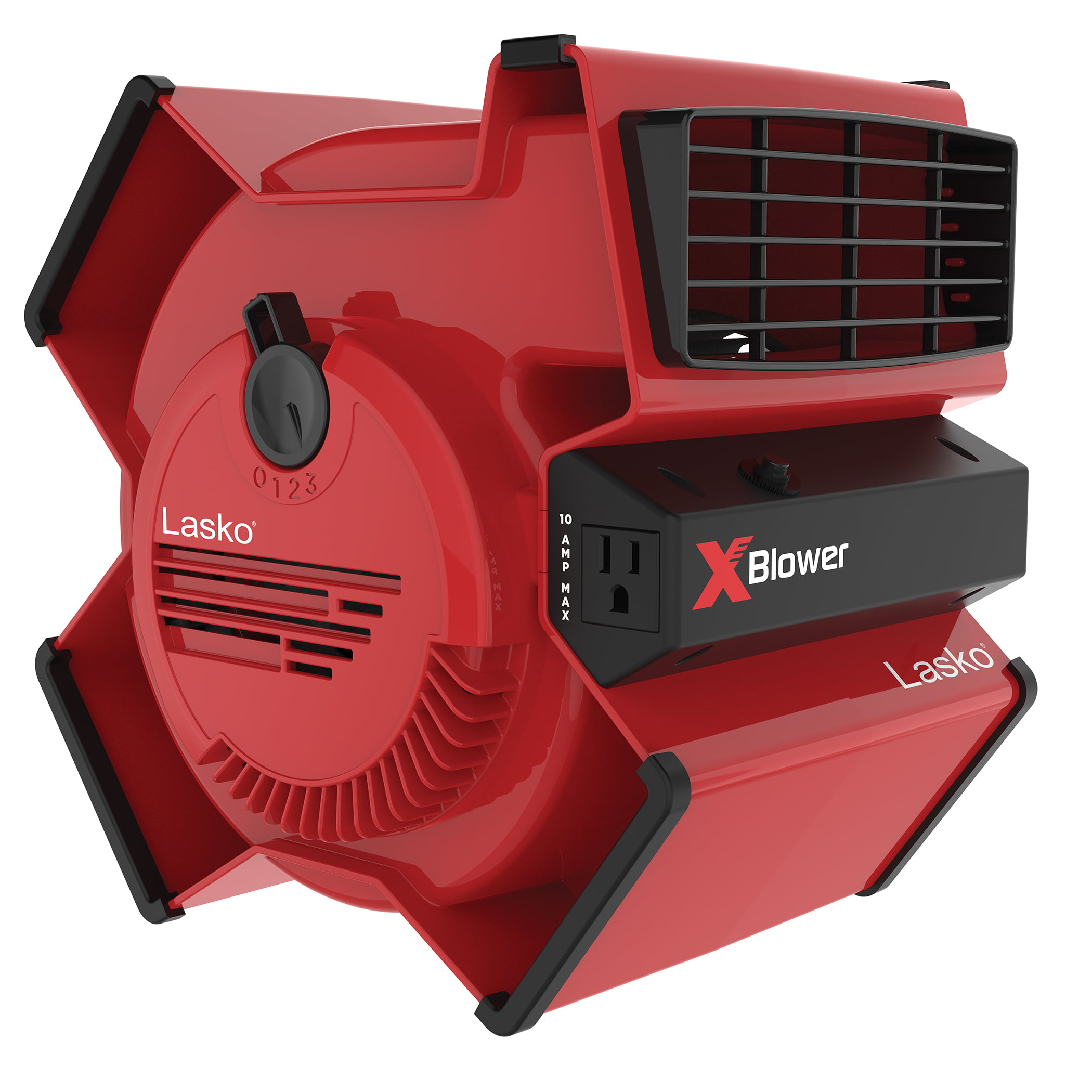 Lasko X-Blower Multi-Position Utility Blower Fan with USB Port. X12900. Red