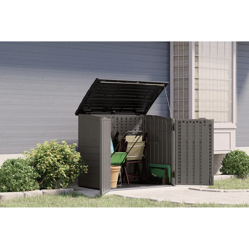 Suncast BMS2500SB 2 ft. 8 in. x 4 ft. 5 in. x 3 ft. 9.5 in. Resin Horizontal Storage Shed