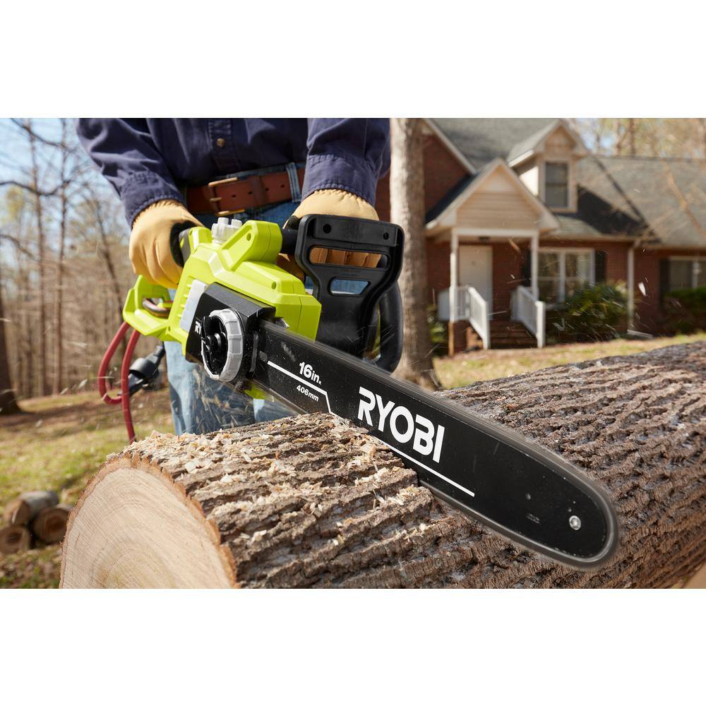 RYOBI RY43155-PS 16 in. 13 Amp Electric Chainsaw and 6 Amp Pole Saw
