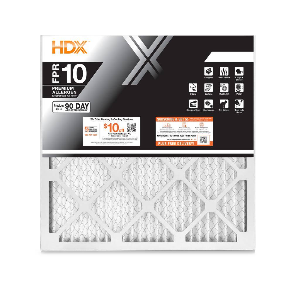 HDX CHDX1P10-012020 20 in. x 20 in. x 1 in. Premium Pleated Air Filter FPR 10 (Case of 12)