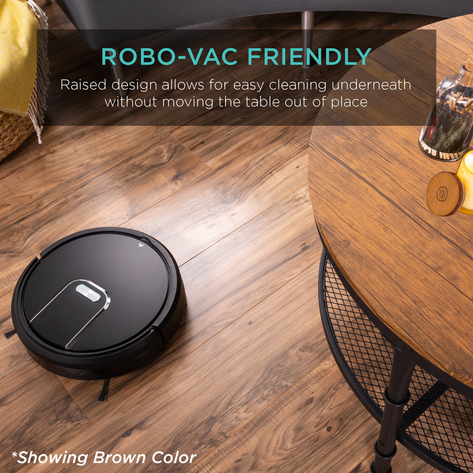 Best Choice Products 2-Tier Round Coffee Table. Rustic Accent Table w/ Wooden Tabletop. Padded Feet. Open Shelf - Gray