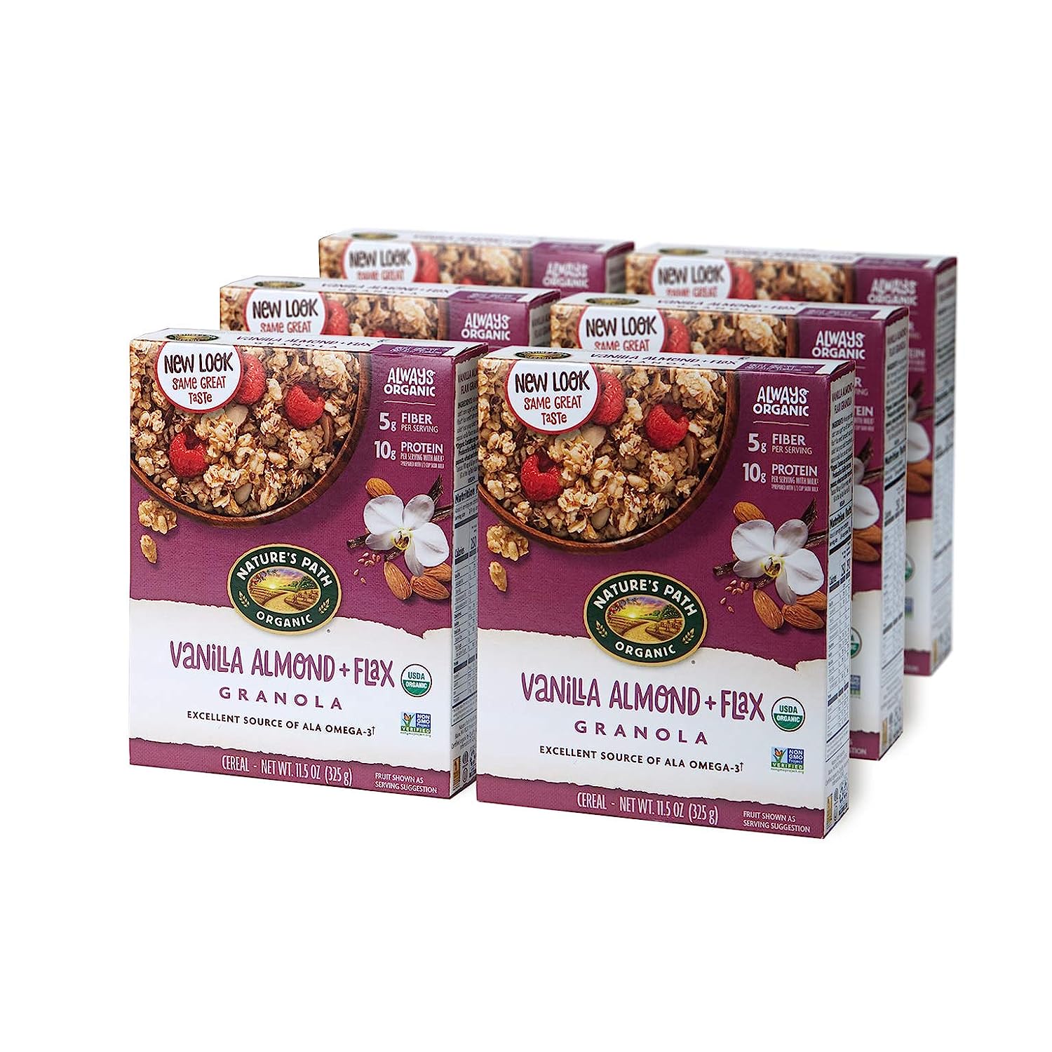 Nature's Path Vanilla Almond and Flax Granola. Healthy. Organic. 11.5 Ounce (Pack of 12)