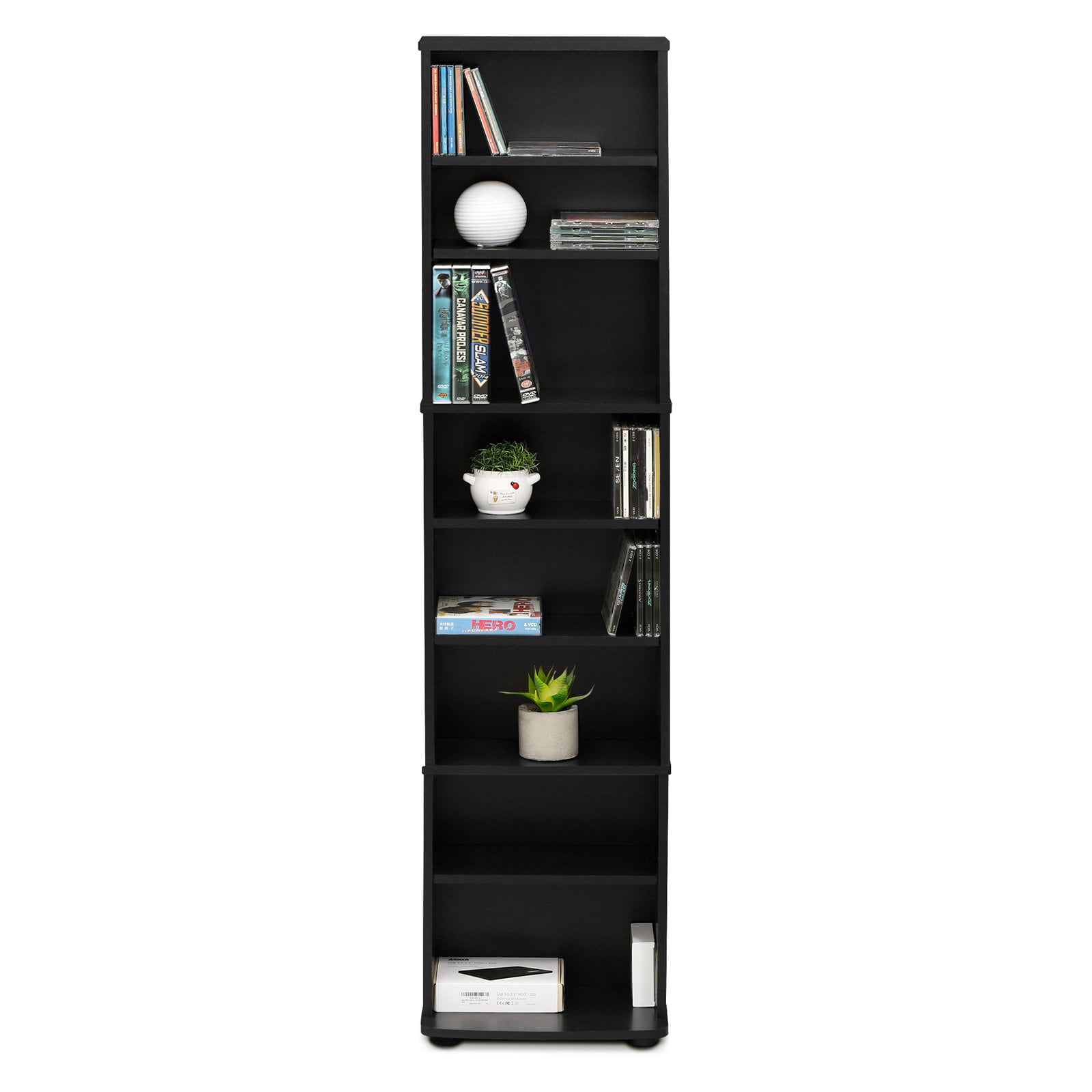 Furinno JAYA Space Saving Multimedia Storage Tower. Espresso