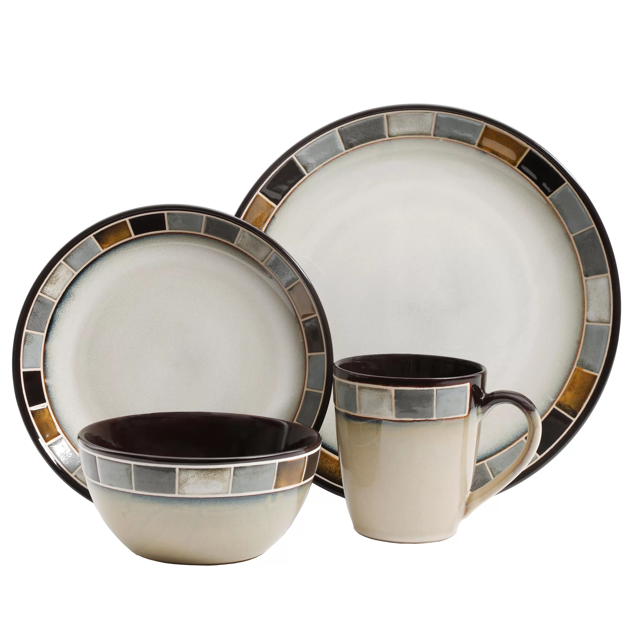 Red Barrel Studio® Weller Stoneware Dinnerware Set - Service for 4 - Gray