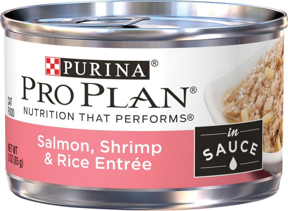 Purina Pro Plan Adult Salmon Shrimp & Rice Entrée in Sauce Canned Cat Food 3-oz case of 24