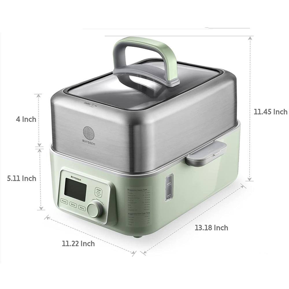BUYDEEM  5-Qt Stainless Steel Electric Food Steamer with Auto Power-Off Protection