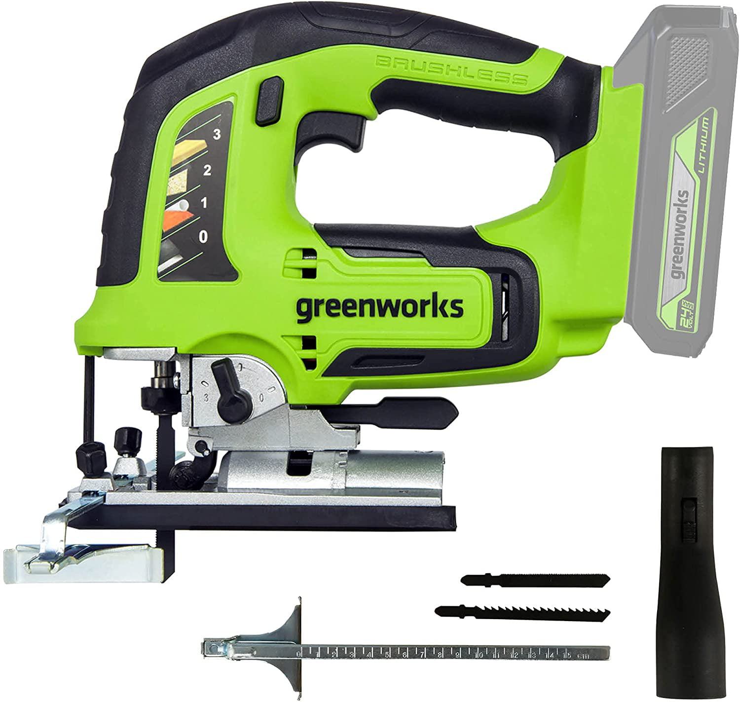 Greenworks 24V Brushless Jig Saw. Battery Not Included 3601202AZ