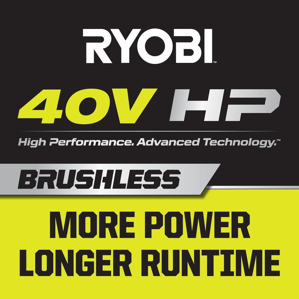 RYOBI RY404180 40V HP Brushless Whisper Series 190 MPH 730 CFM Blower and Backpack Battery w/ (2) 6.0 Ah Batteries & Charger