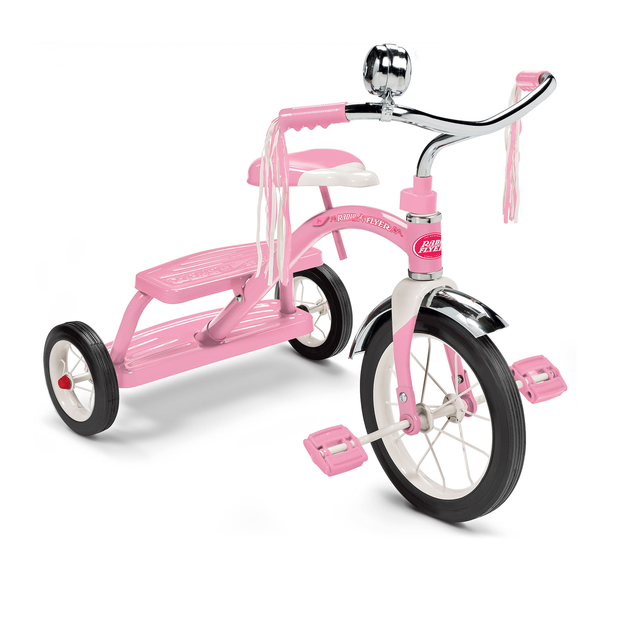 Radio Flyer 33PZ Kids Classic Style Dual Deck Tricycle with Handlebar Bell. Pink