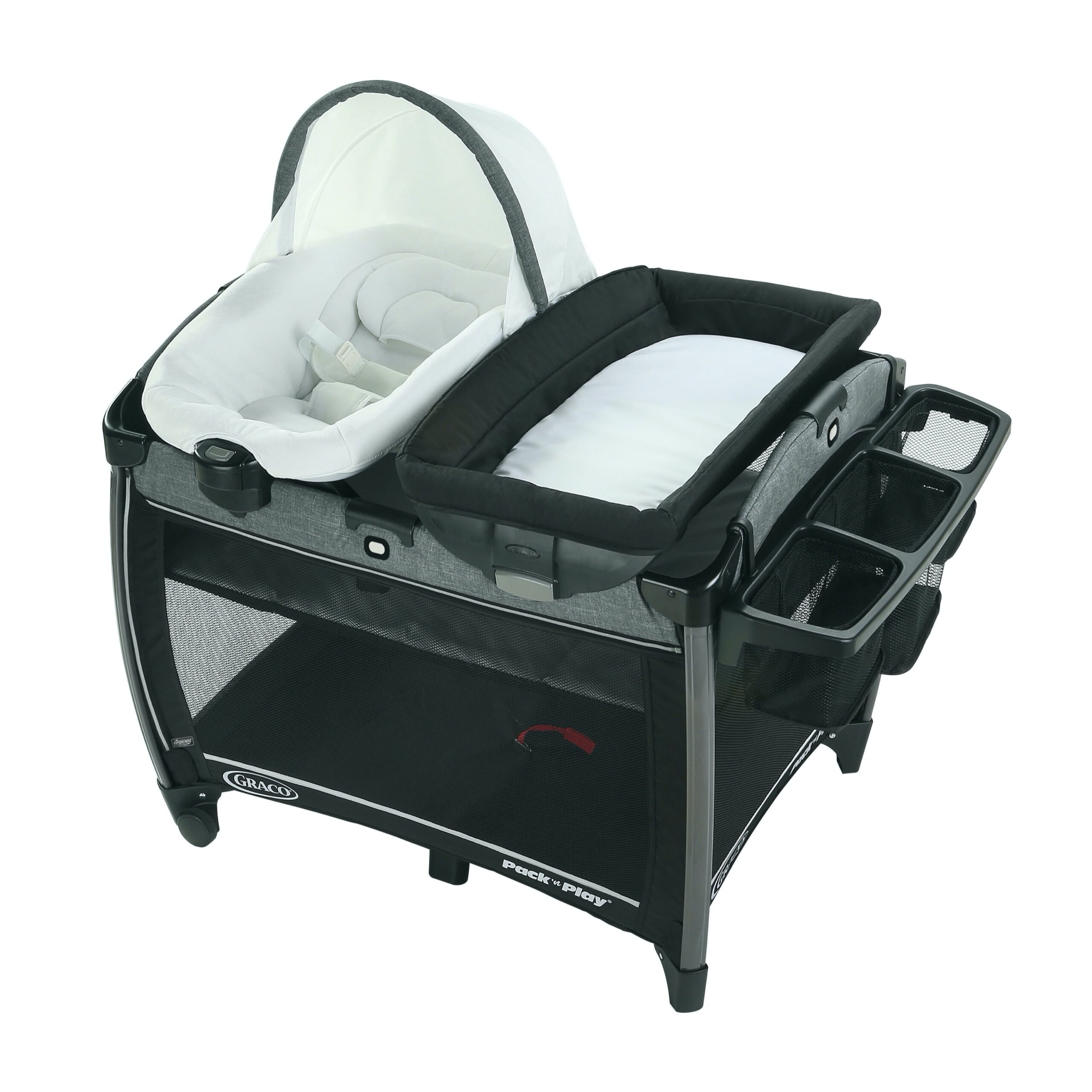 Graco Pack ‘n Play Quick Connect Portable Seat DLX Playard featuring Rapid Remove. Nico