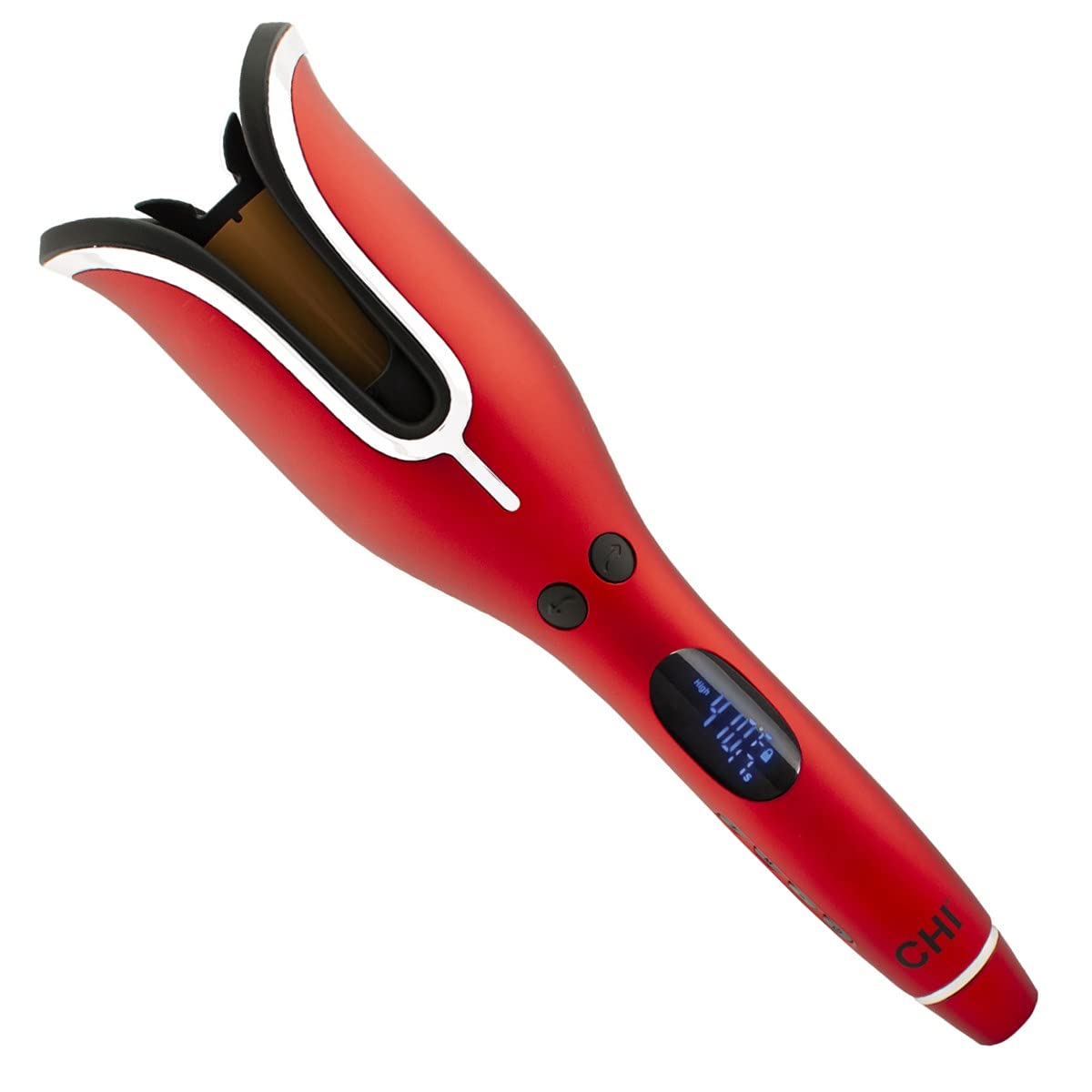 CHI Spin N Curl Ceramic Rotating Curler. Ruby Red. Ideal for Shoulder-Length Hair between 6-16 inches.