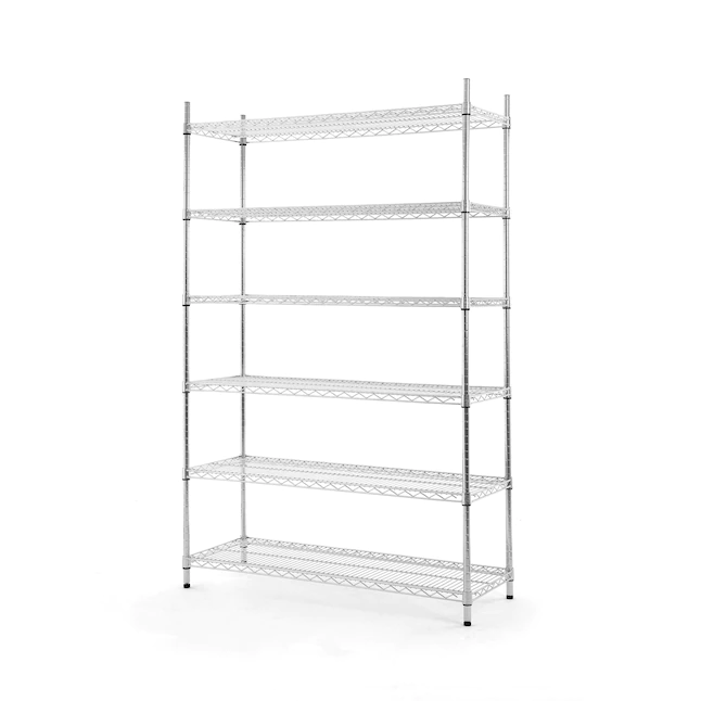 Style Selections LC6CC-R Steel Heavy Duty 6-Tier Utility Shelving Unit (47.7-in W x 18-in D x 72-in H)