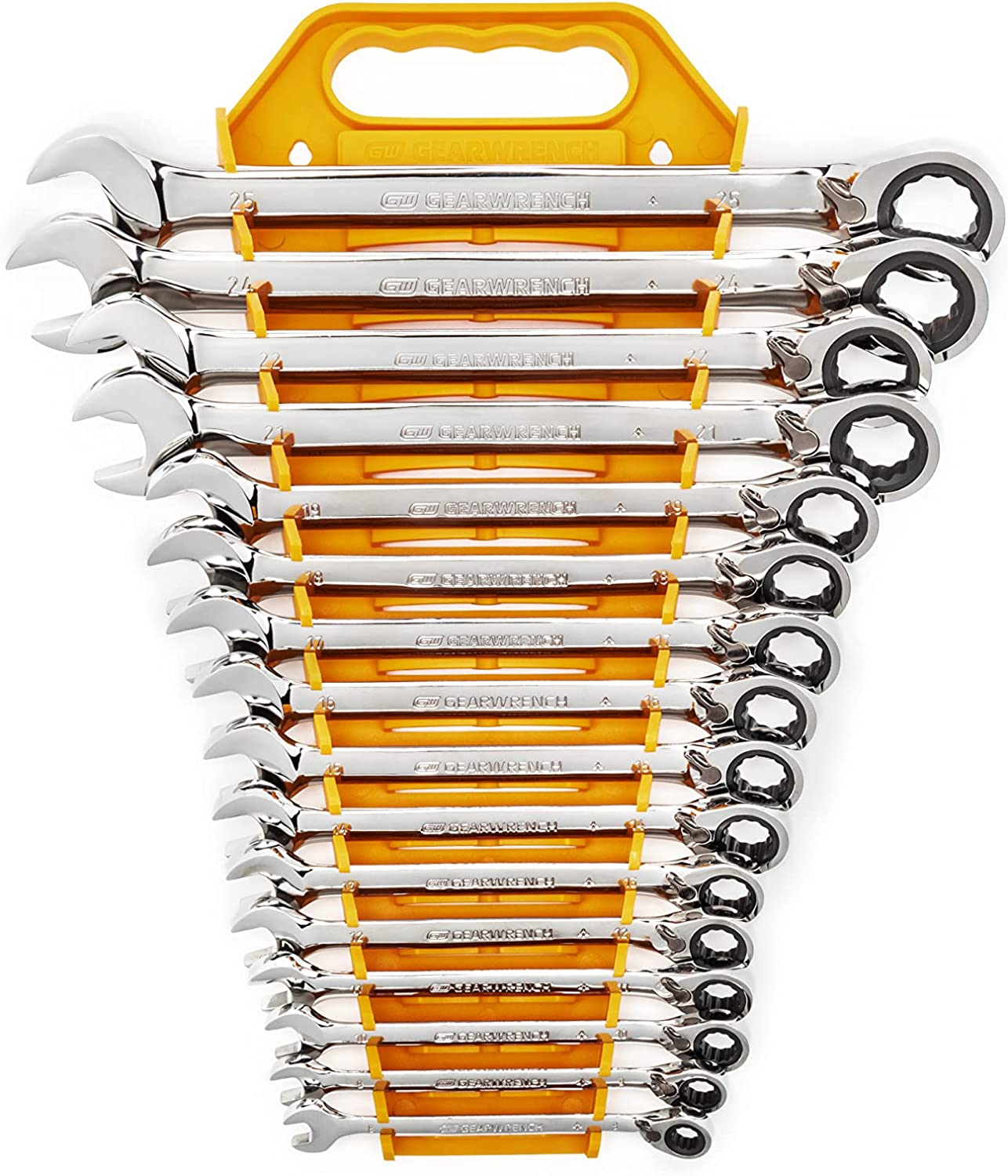 GEARWRENCH 16 Pc. 72-Tooth 12 Point Reversible Ratcheting Combination Metric Wrench Set - 9602N