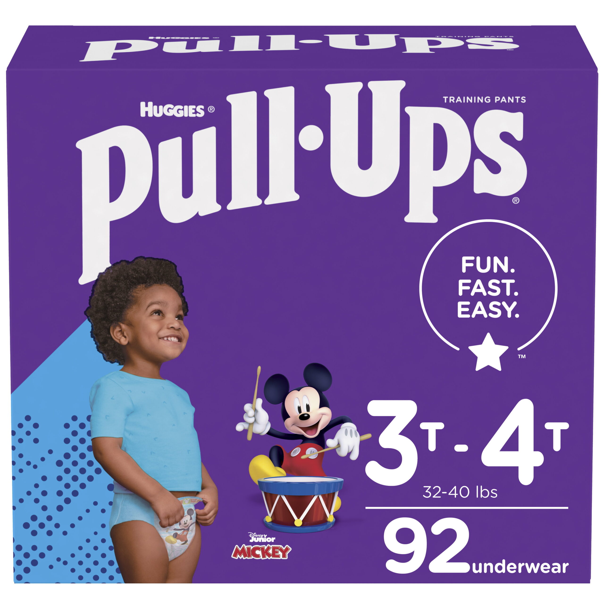 Huggies Pull-Ups Boys- Potty Training Pants Size 5. 92 Ct. 3T-4T (32-40 lb.) 