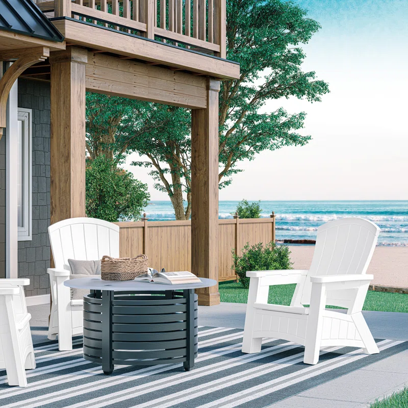 Suncast BMAC1000WD White Plastic Adirondack Chair