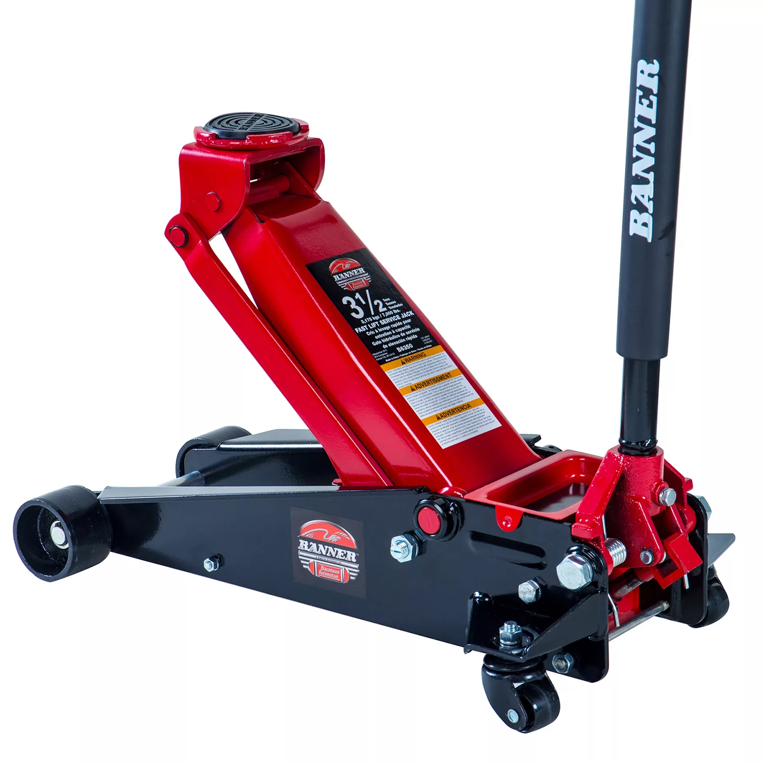 Blackhawk Fast-lift Service Jack - 3.5 Ton Capacity (Black/Red)