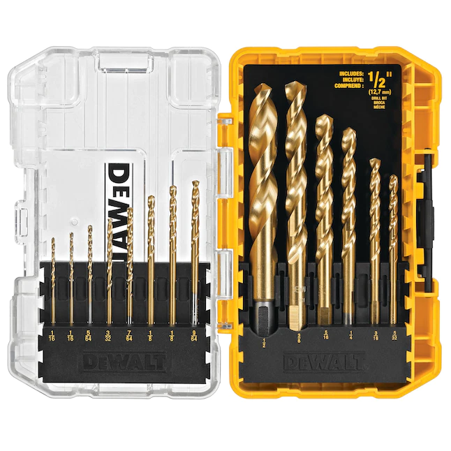 DEWALT DW1341 14-Piece Titanium Nitride Speed Tip Drill Bit Set