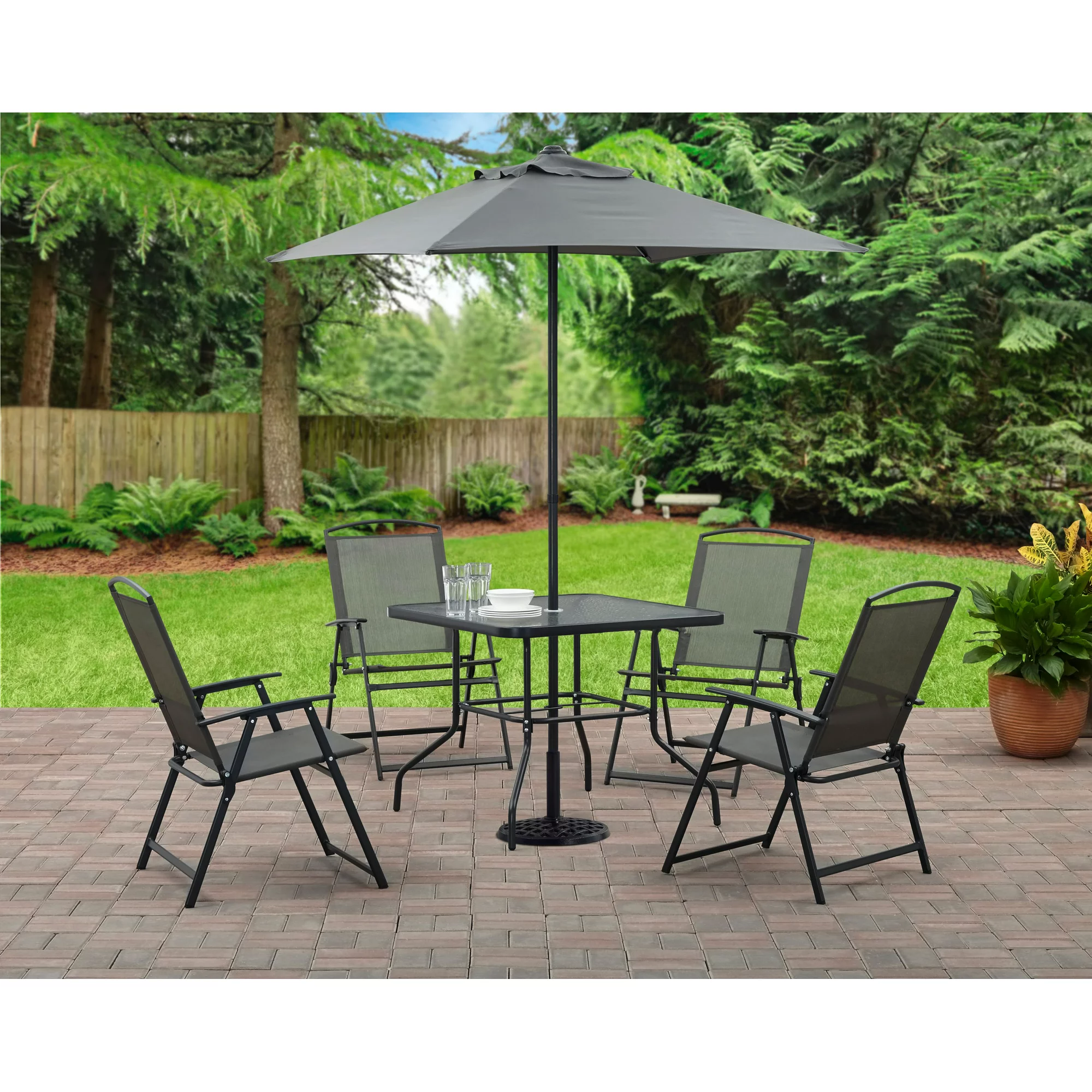 Mainstays Albany Lane 6 Piece Outdoor Patio Dining Set. Grey
