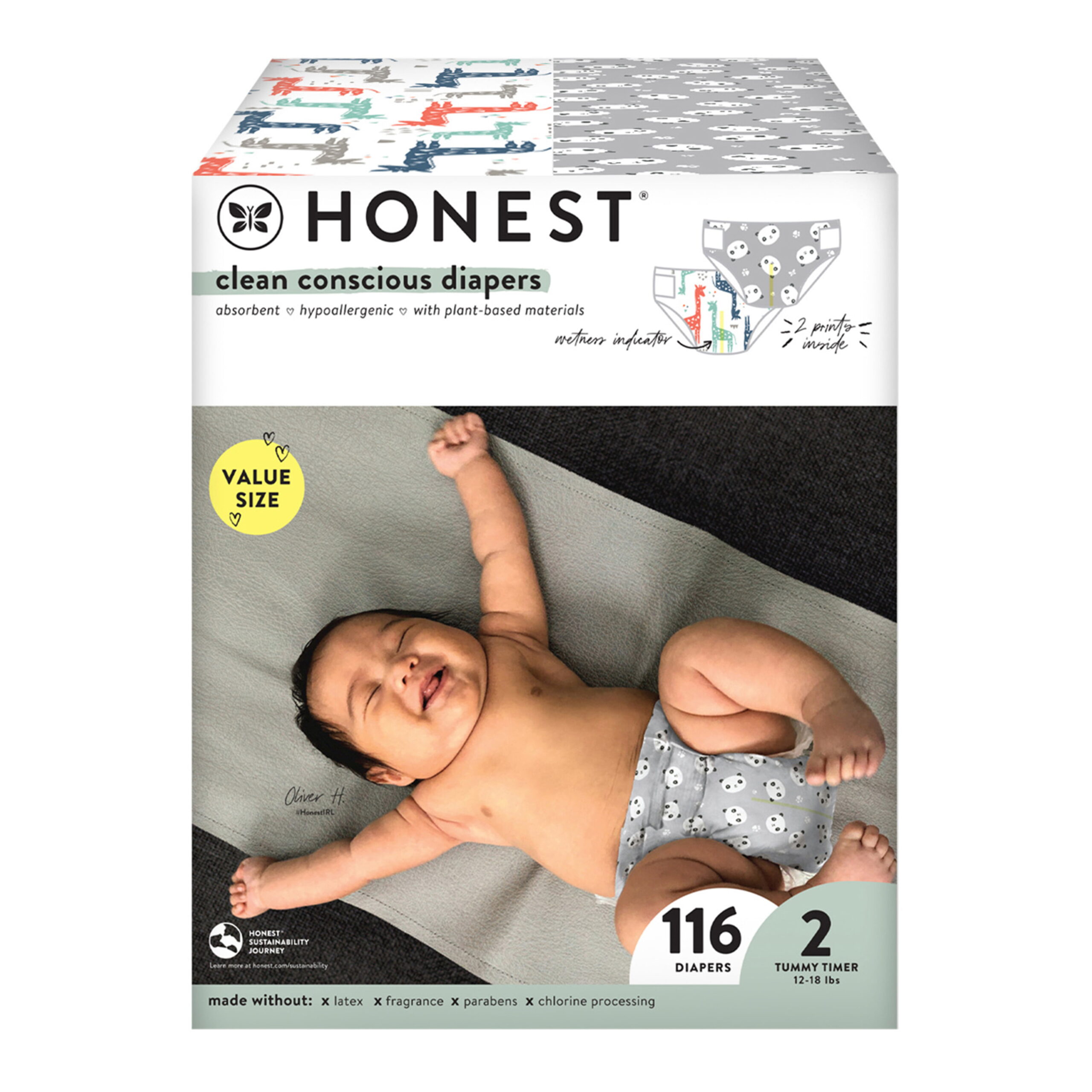 The Honest Company Disposable Diapers (Diaper Size:2. Count:116)