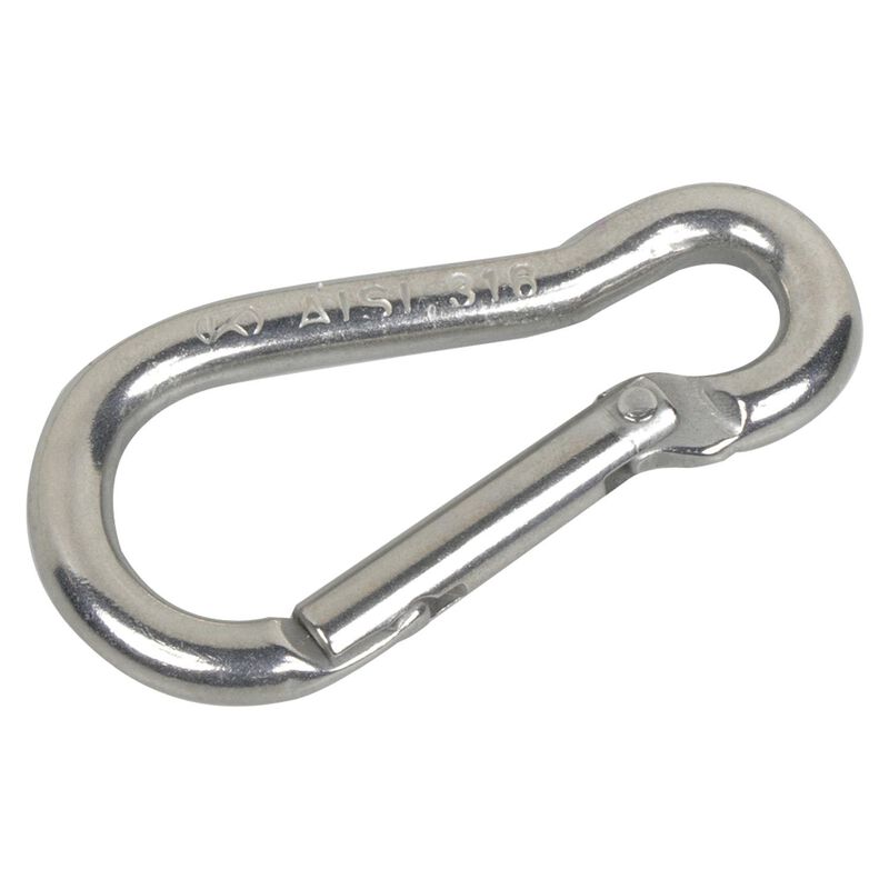 5” L WEST MARINE Stainless Steel Carabiners without Eye. 1000lb. MWL