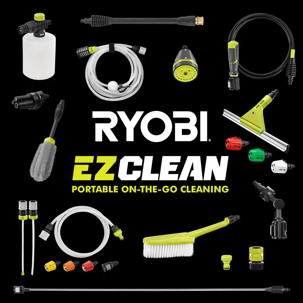 RYOBI RY124052KVNM 40-Volt HP Brushless EZClean 600 PSI 0.7 GPM Cold Water Power Cleaner with 2.0 Ah Battery and Charger