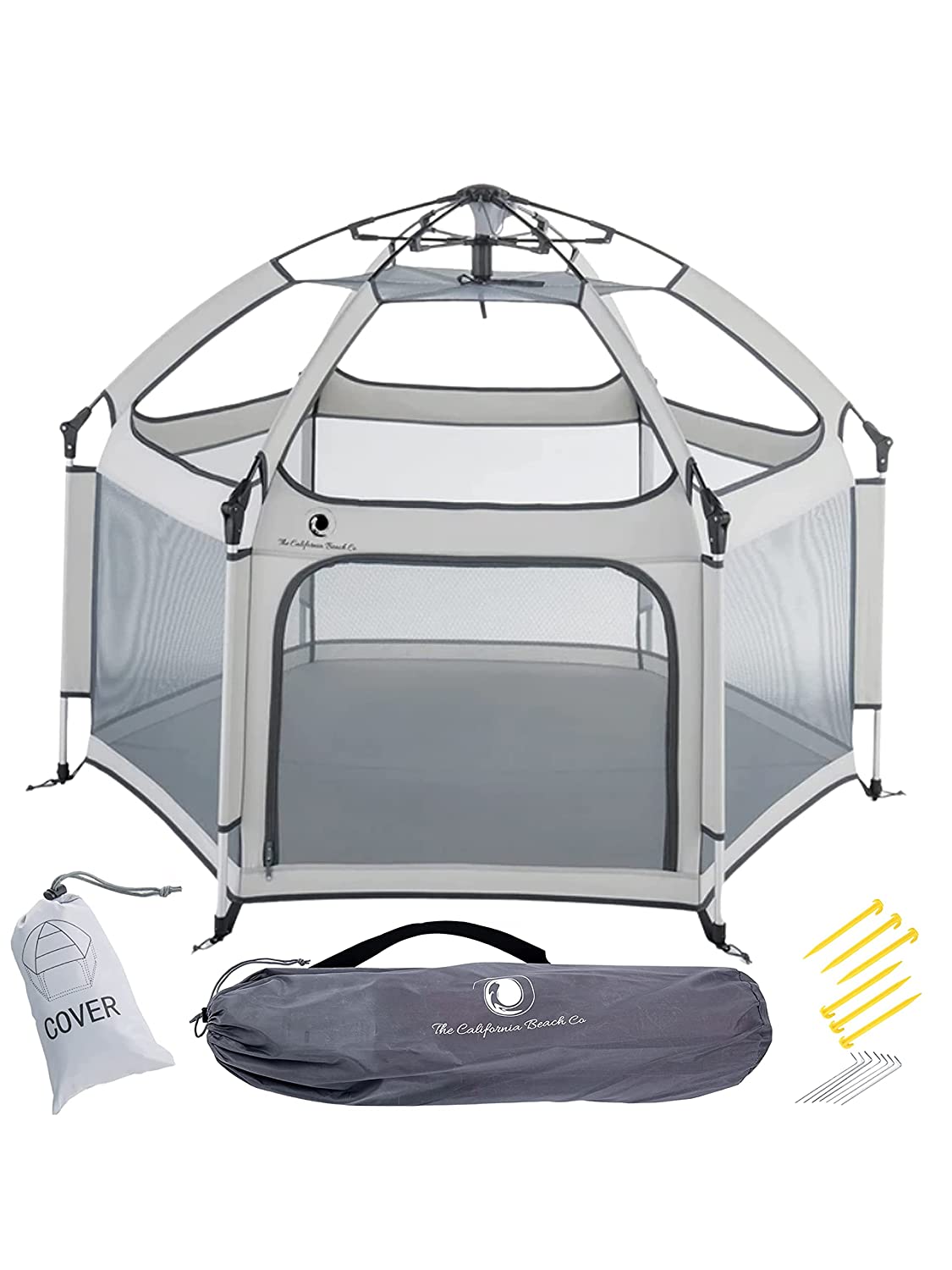 POP ‘N GO Premium Indoor and Outdoor Baby Playpen - Portable. Lightweight. Pop Up Pack and Play Toddler Play Yard w/Canopy and Travel Bag - Grey