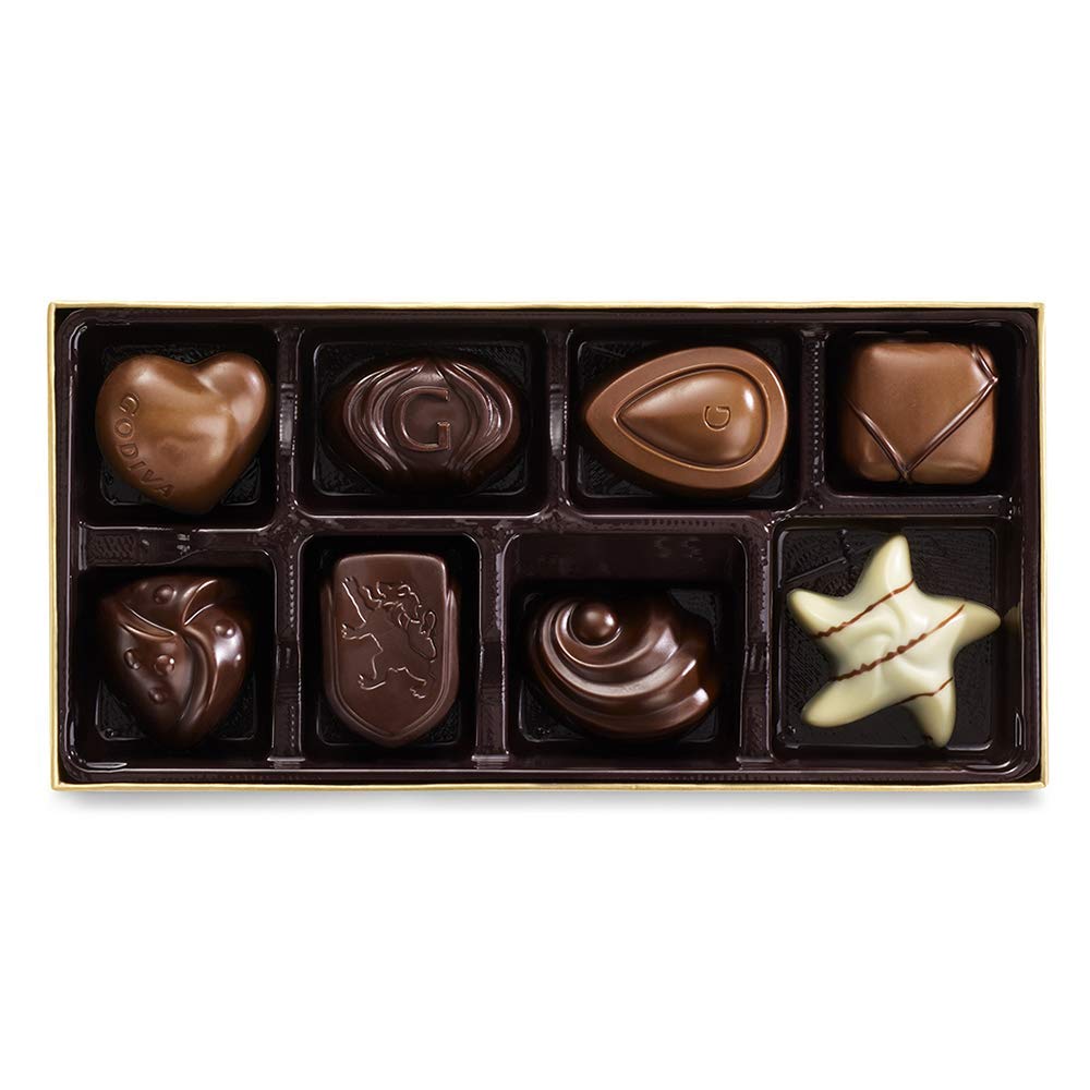 Godiva Chocolatier Assorted Chocolate Gold Gift Box. 8 Count