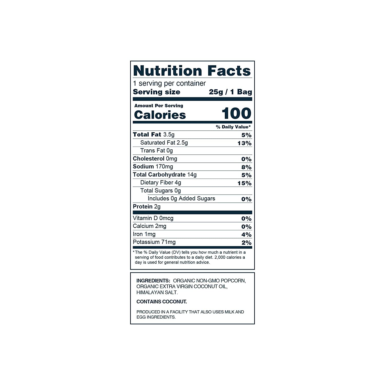 LesserEvil Himalayan Pink Salt Organic Popcorn. Pack Of 12