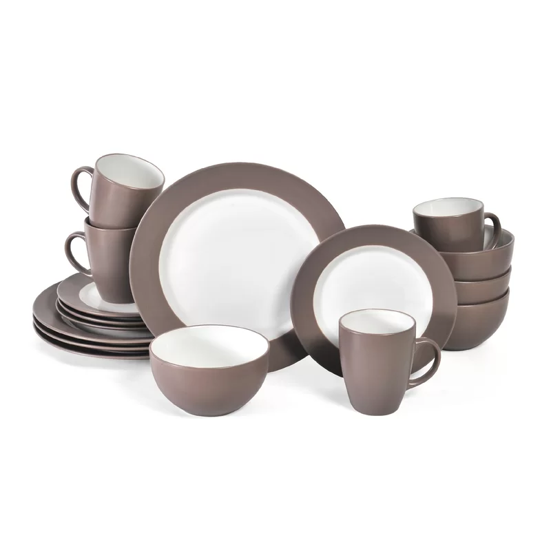 Pfaltzgraff 5131068 Harmony 16 Piece Dinnerware Set (Service For 4). Taupe