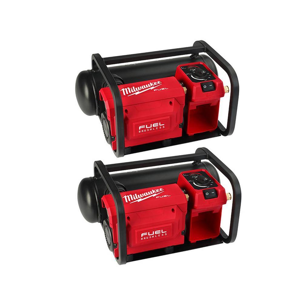 Milwaukee 2840-20-2840-20 M18 FUEL 18-Volt Lithium-Ion Brushless Cordless 2 Gal. Electric Compact Quiet Compressor (2-Tool)