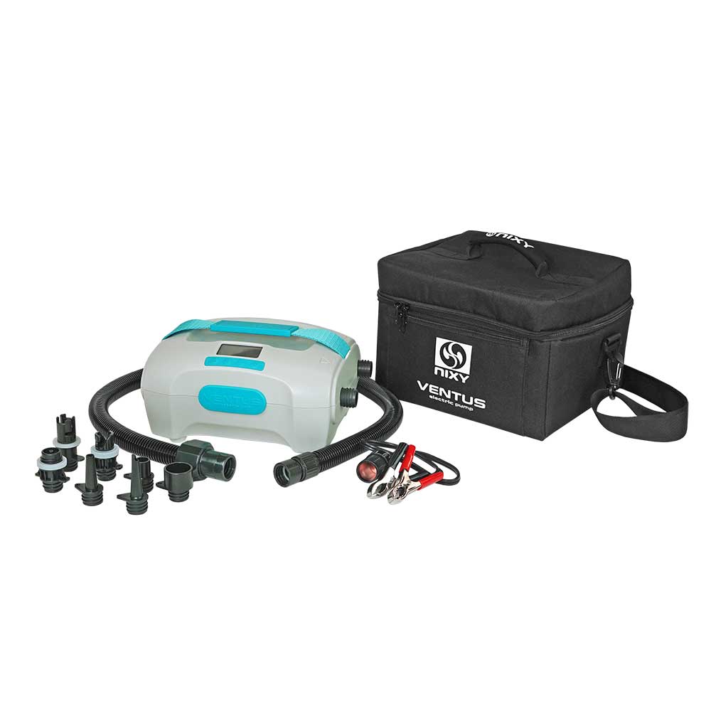 NIXY Electric Air Pump for Inflatable Stand Up Paddle Boards 12v Dual Stage and Auto-off Function. Max 20 Psi