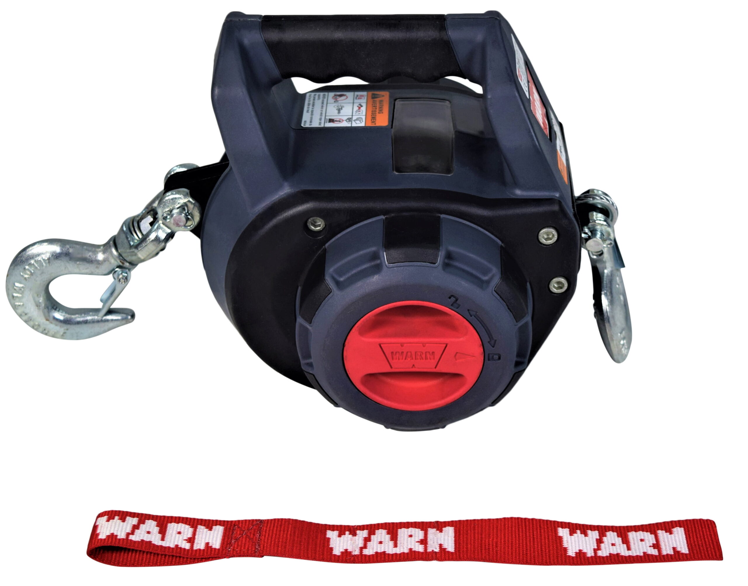Warn Industries 101570 Drill Winch 750 Lbs. Capacity 40′ Synthetic Rope Free Spool Clutch