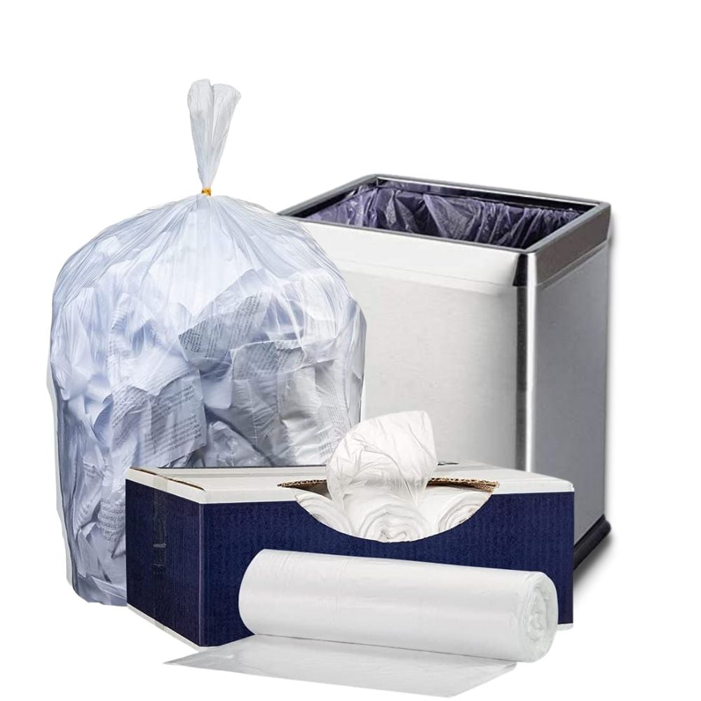 Plasticplace 6 Gallon High Density Trash Bags. 2000 Count. Clear