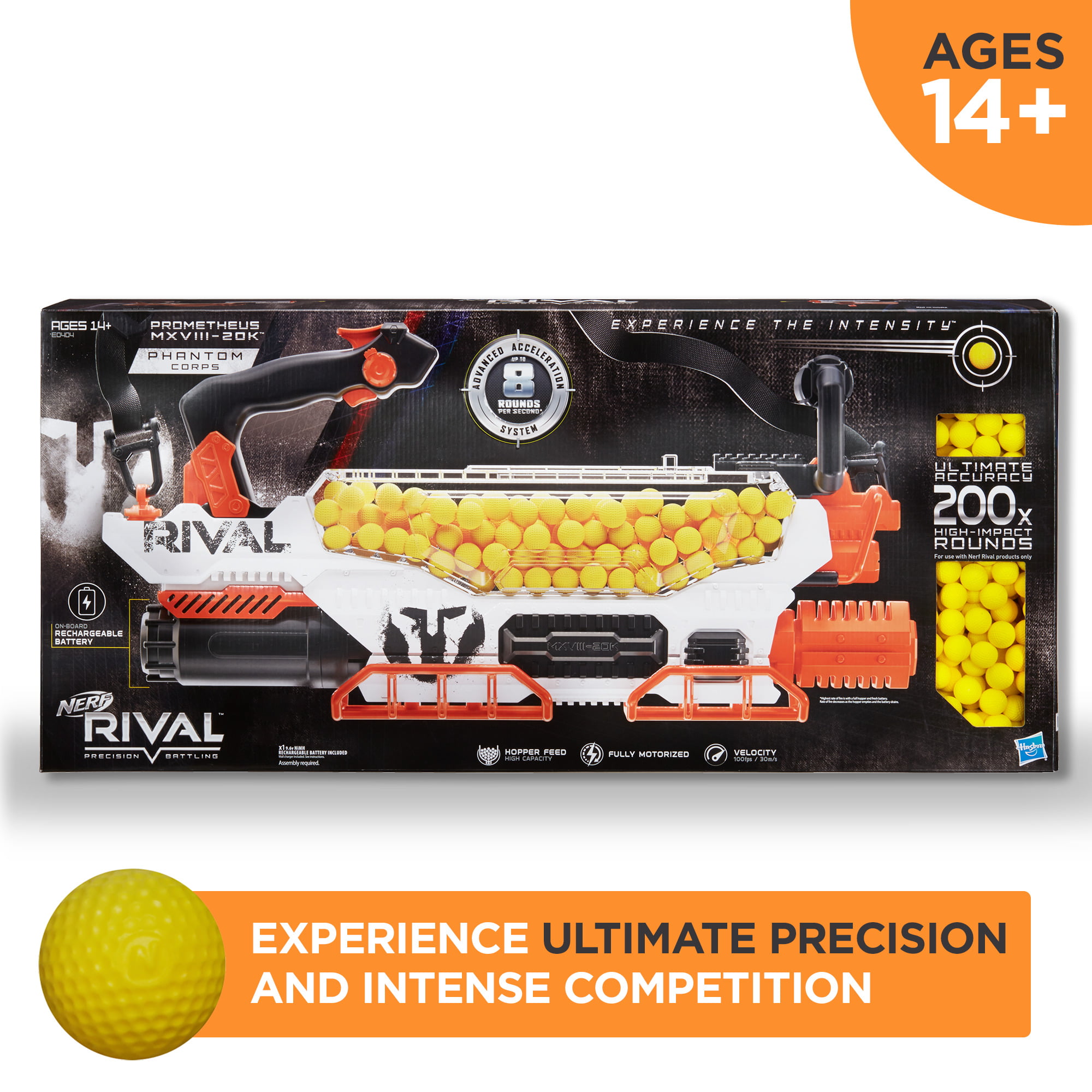 Nerf Rival Prometheus MXVIII-20K Blaster. Includes 200 Official Nerf Rival Rounds
