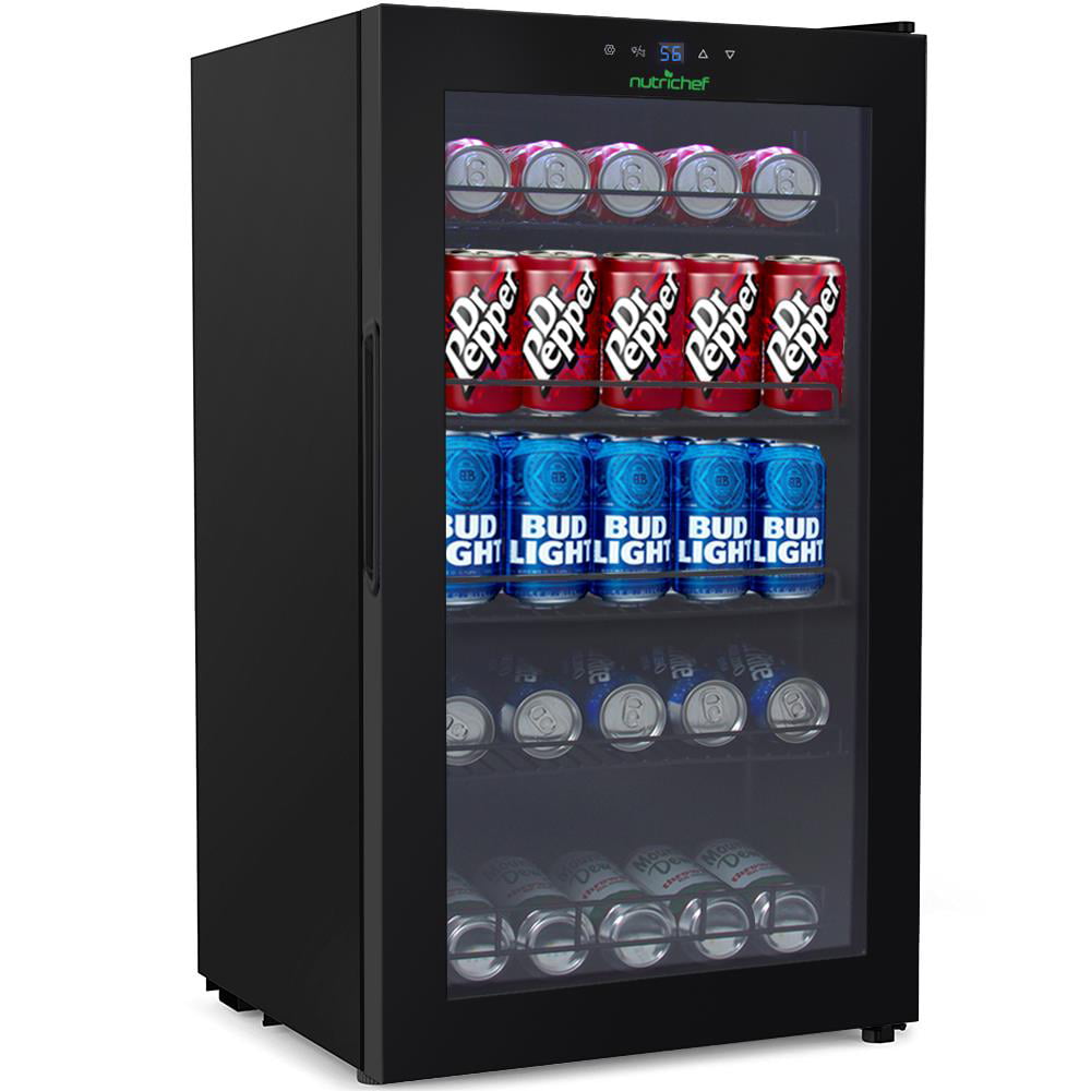 NutriChef Pktebc80. Compact Beverage Fridge Cooler. Can Beverage Chiller Refrigerator (132 Can Capacity)