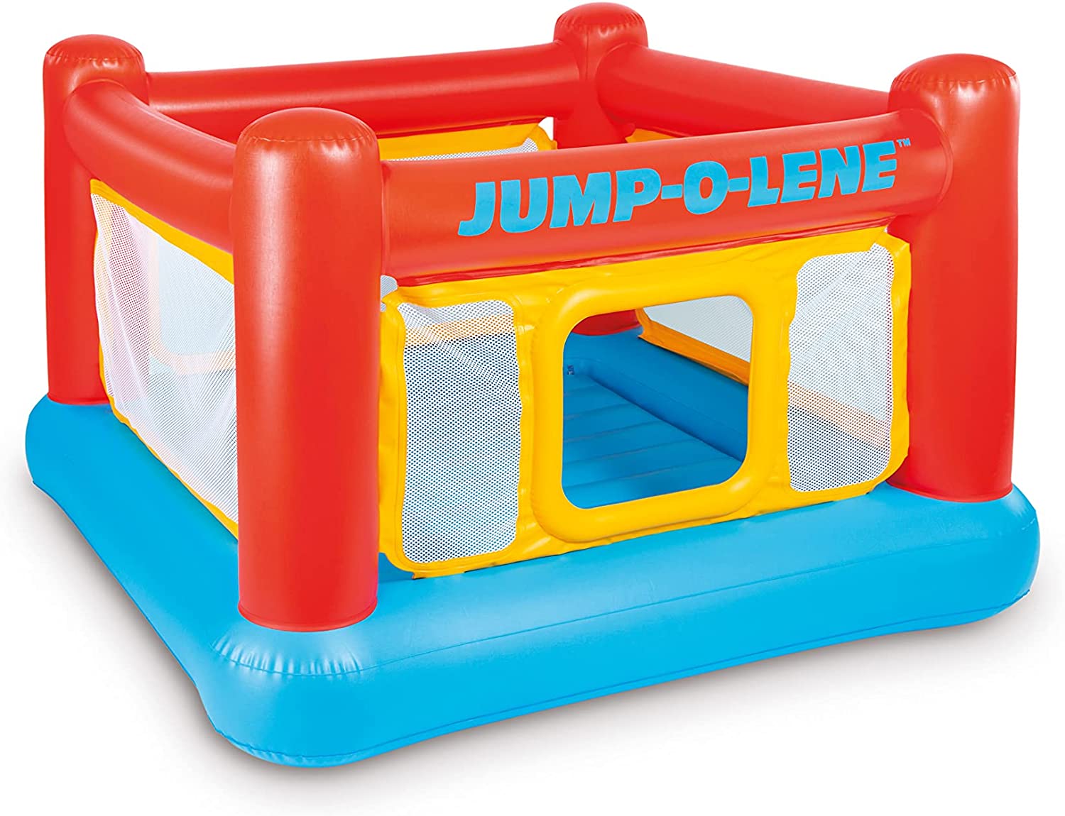 Intex Inflatable Jump-O-Lene Playhouse Trampoline Bounce House for Kids Ages 3-6 Pool Red/Yellow. 68-1/2″ L x 68-1/2″ W x 44″ H