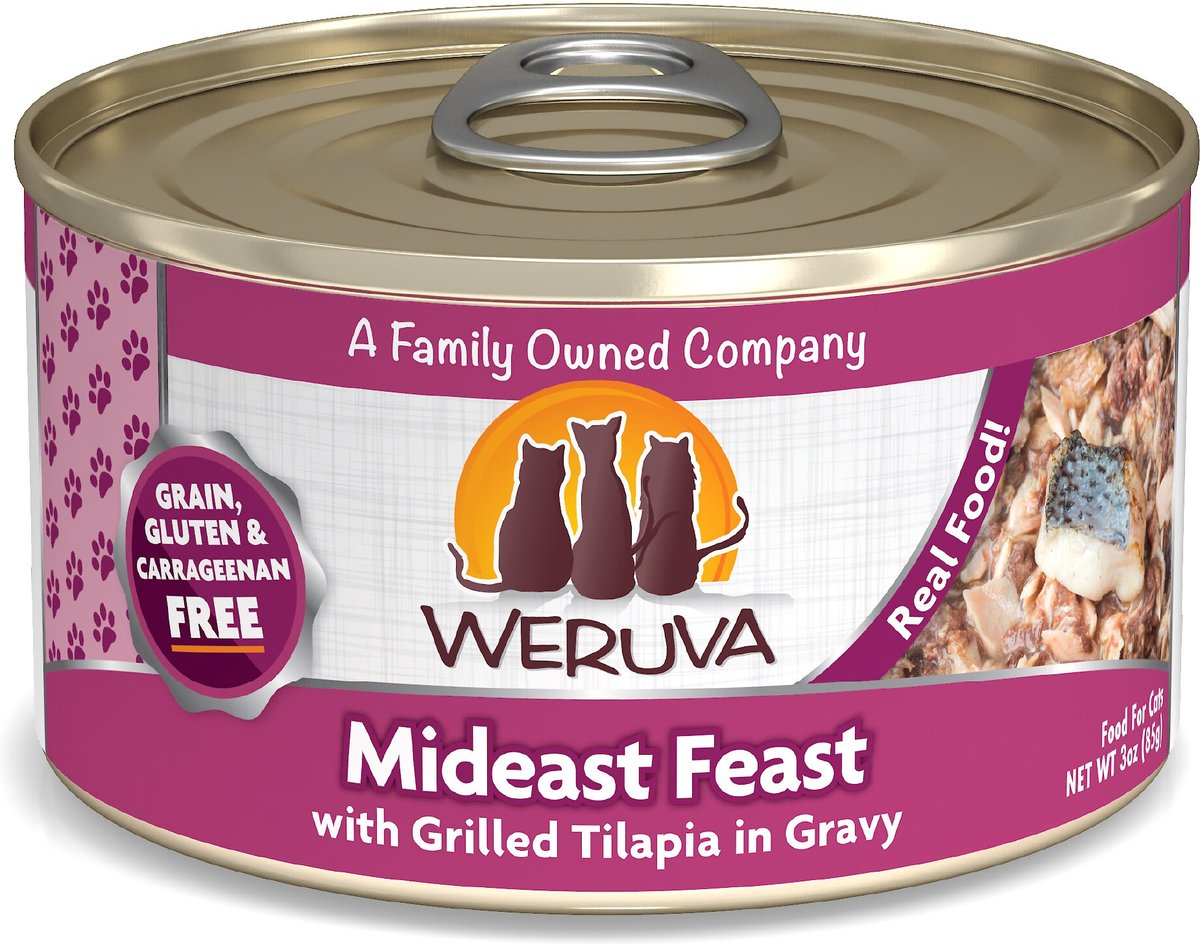 Weruva Classic Cat Food. Mideast Feast with Grilled Tilapia in Gravy