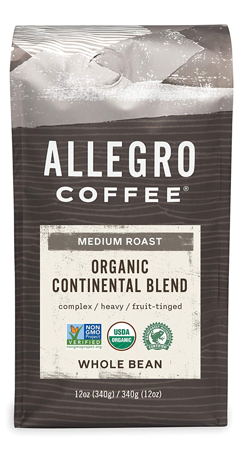 Allegro Coffee Organic Continental Blend Whole Bean Coffee. 12 oz