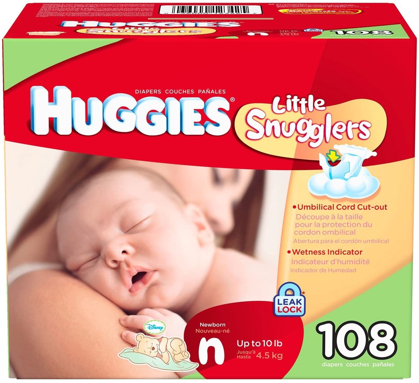 Huggies Little Snugglers Diapers. Newborn (Up to 10 lbs.). 108 ct