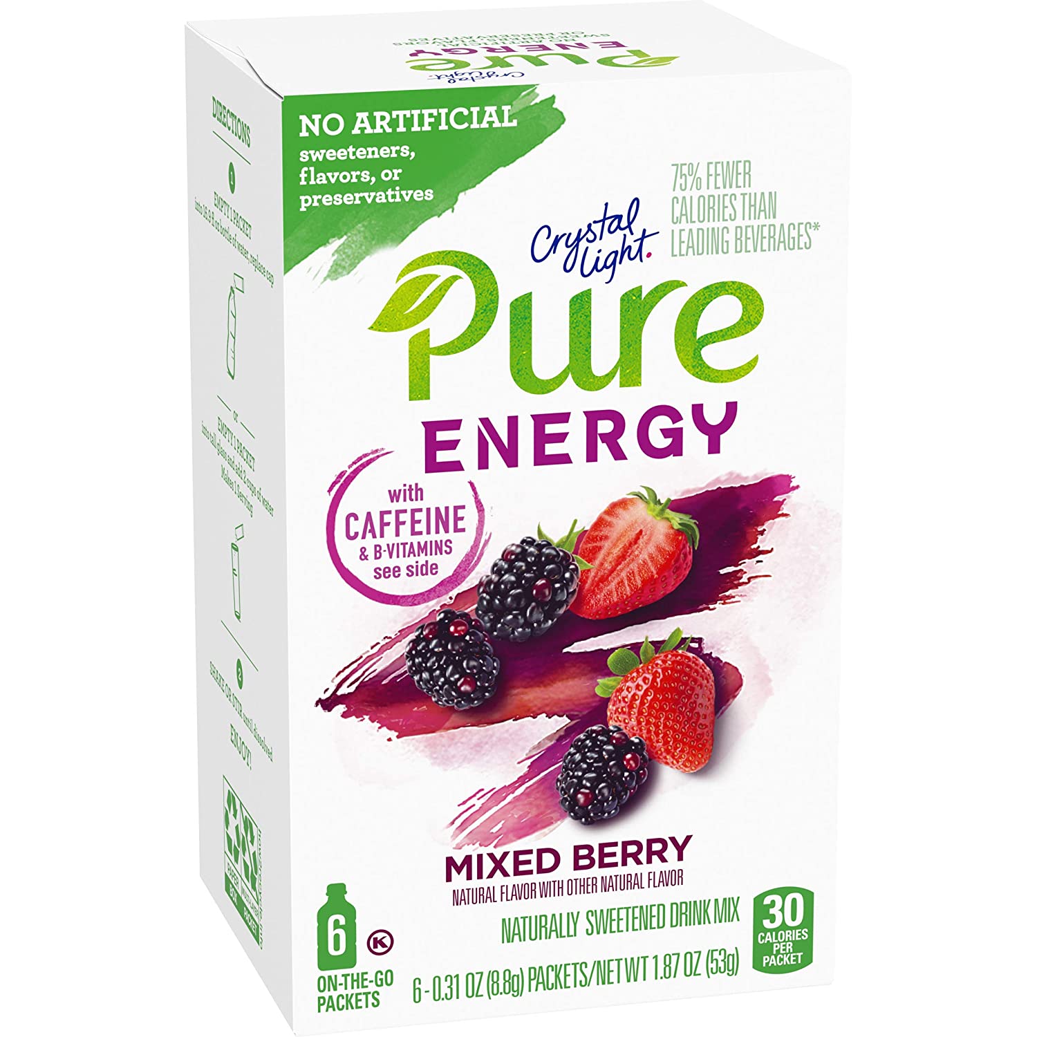 Crystal Light Pure Energy Mixed Berry On-The-Go Powdered Drink Mix 48 Count