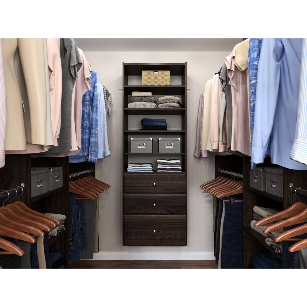 Closet Evolution TR30 Premier 25 in. W Espresso Wood Closet Tower