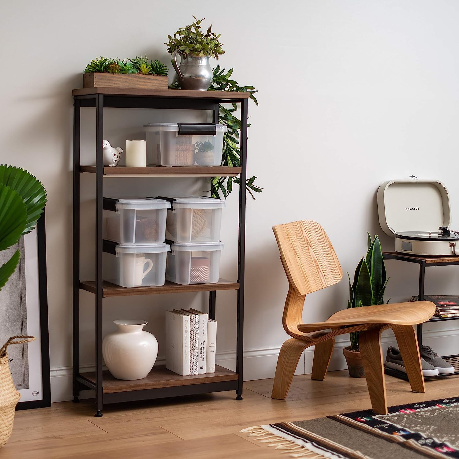 IRIS USA 7 Quart WEATHERPRO Plastic Storage Box with Durable Lid and Seal and Secure Latching Buckles. Weathertight. Clear with Black Buckles. 6 Pack