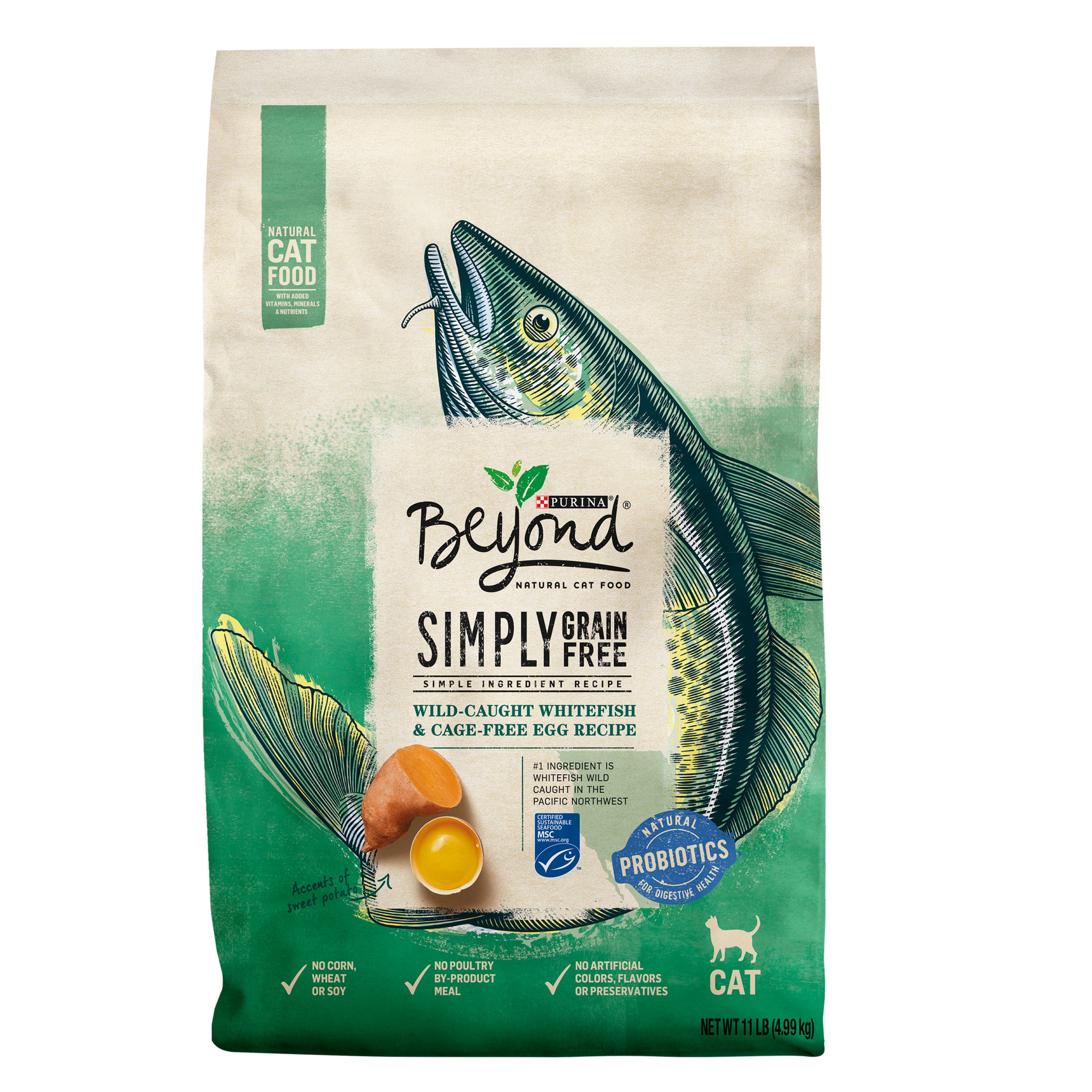 Purina Beyond Simply Dry Cat Food Whitefish Egg. Grain-Free. 11 lb Bag