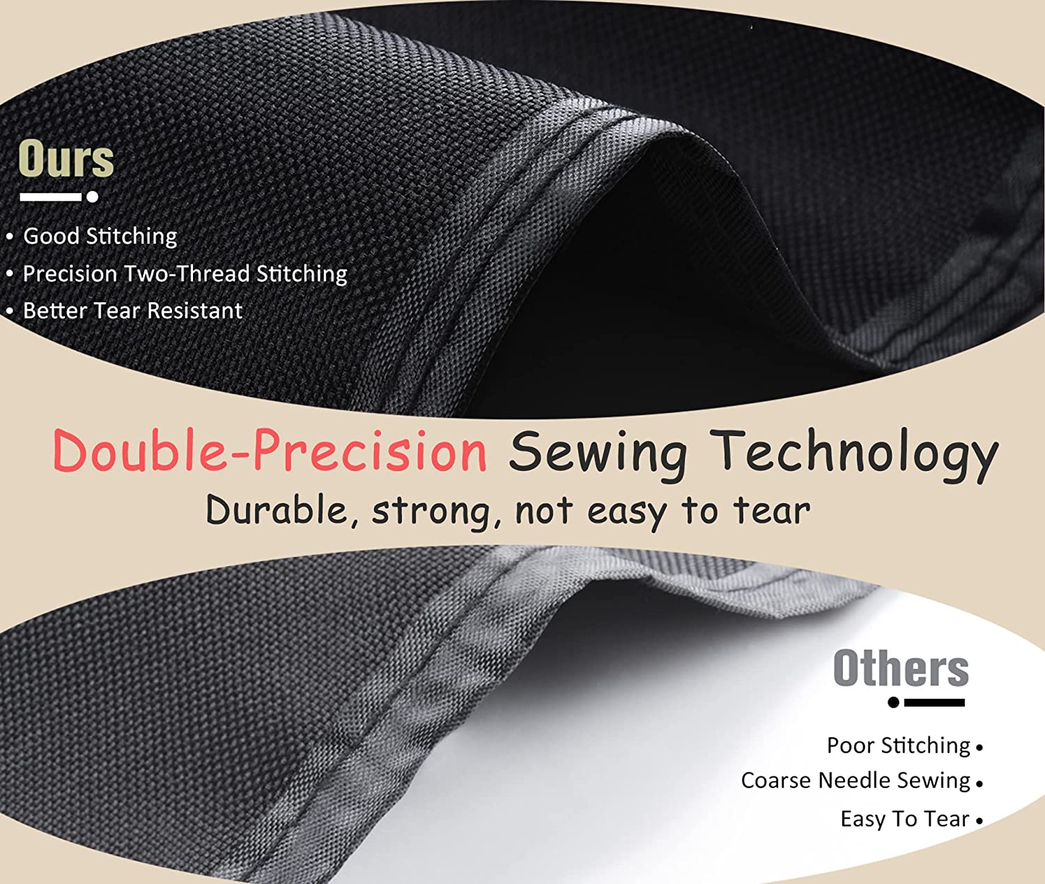 BBQ Grill Cover 58 Inch. 600D Heavy Duty Grill Cover Rip-Proof. Portable Grill Cover Black