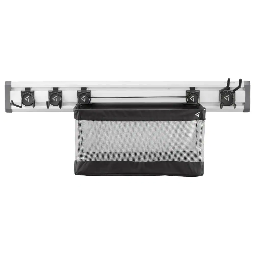 Gladiator GAKT48SSGY 48 in. L GearTrack Sports Garage Wall Storage Kit with 3-Hooks and Mesh Basket