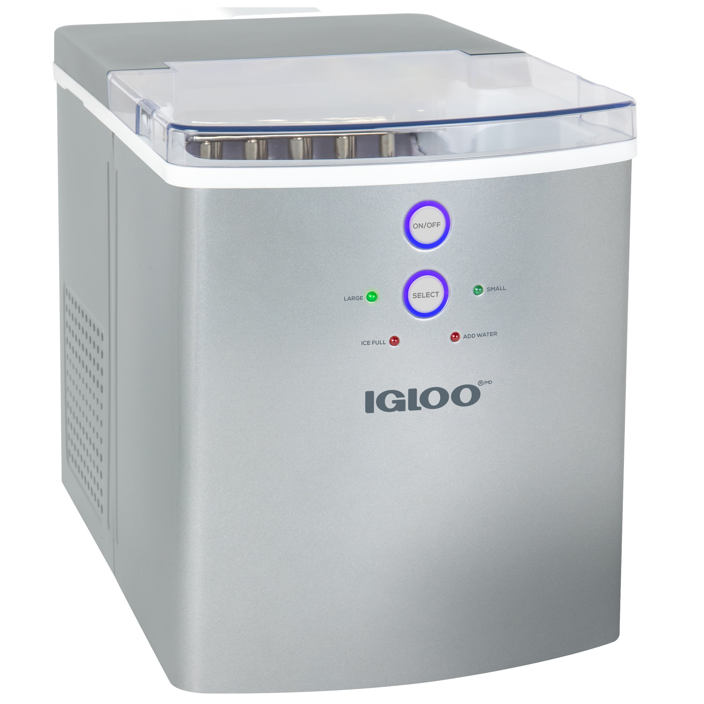 Igloo IGLICEB33SL 33-Pound Automatic Portable Countertop Ice Maker Machine. Silver