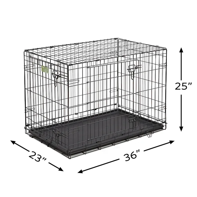 Midwest iCrate Double Door Folding Dog Crate. 36″ L X 23″ W X 25″ H